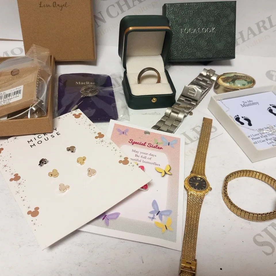 LARGE QUANTITY OF ASSORTED JEWELLERY TO INCLUDE; SEKONDA, FOCALOOK, LISA ANGEL, MACRAE, DISNEY AND FRENCA