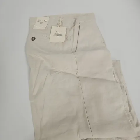 GANT SLIM FIT TROUSERS β MENβS, CREAM, UK 36