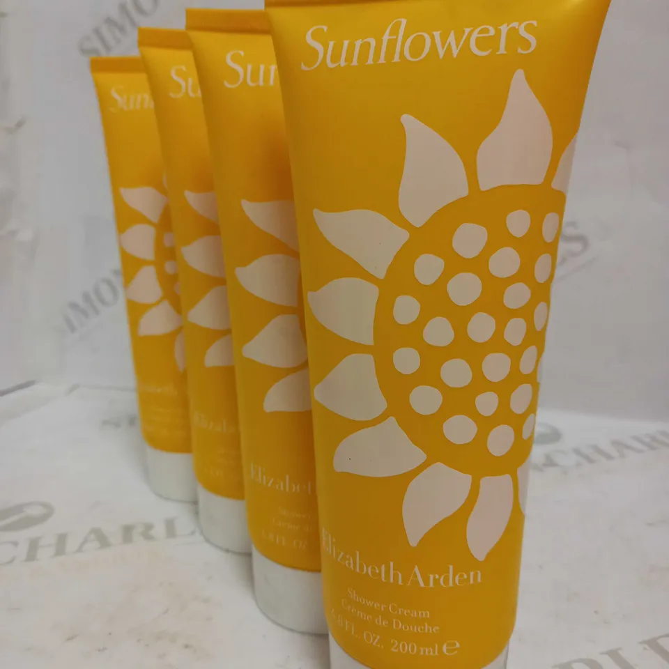 ELIZABETH ARDEN SUNFLOWERS SHOWER CREAM 200ml x4