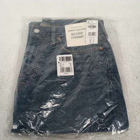 ABERCROMBIE & FITCH AUTHENTIC RIGID DENIM RELAXED STRAIGHT JEANS β UK 32 X 30