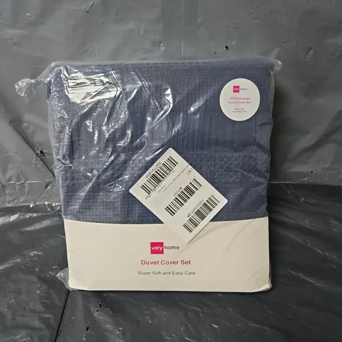 VERY HOME DALSTON WAFFLE SEERSUCKER STRIPE DUVET COVER SET- STRIPE DUVET - SUPER KING