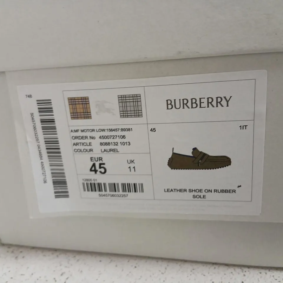 BURBERRY LEATHER LOAFER WITH ZIP STRAP – UK 11 (EU 45)
