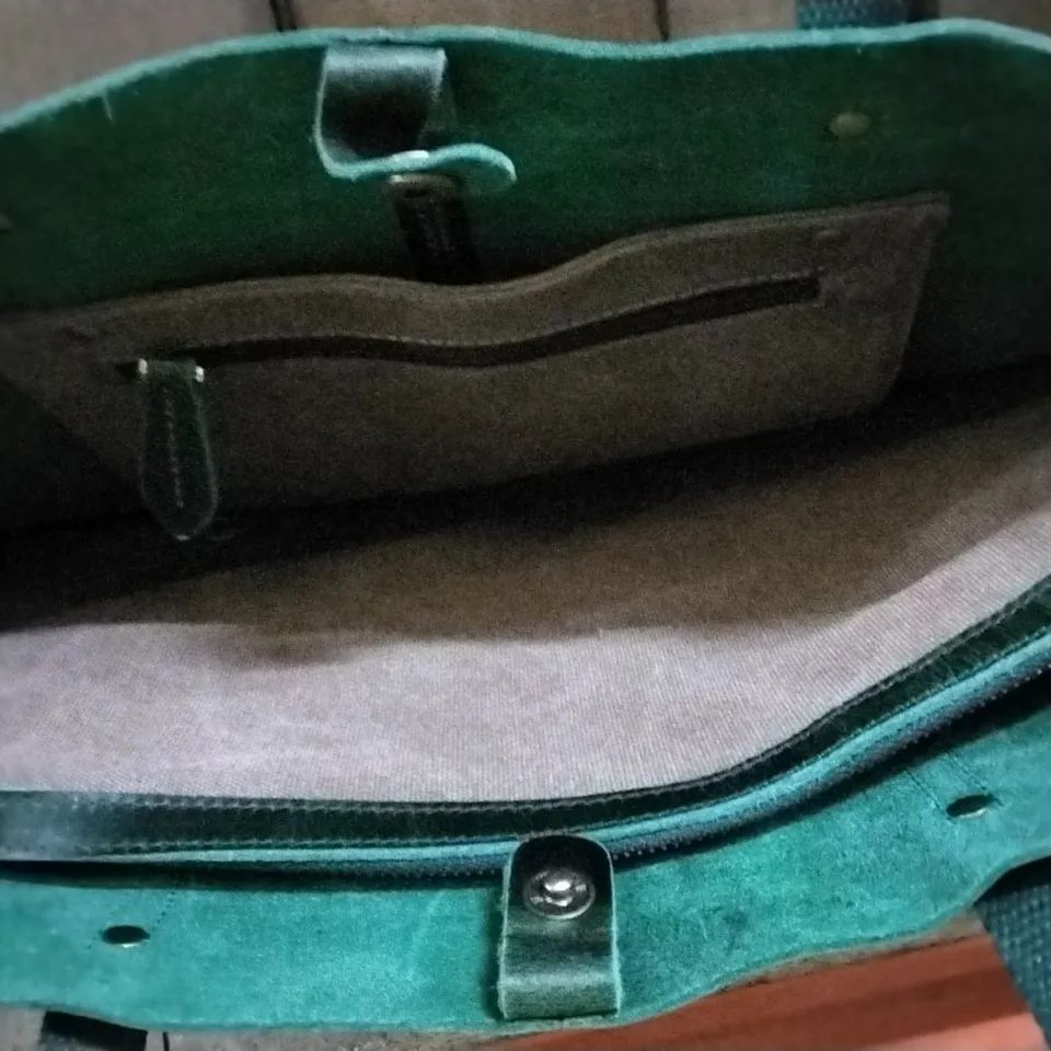 S-ZONE GREEN LEATHER HANDBAG