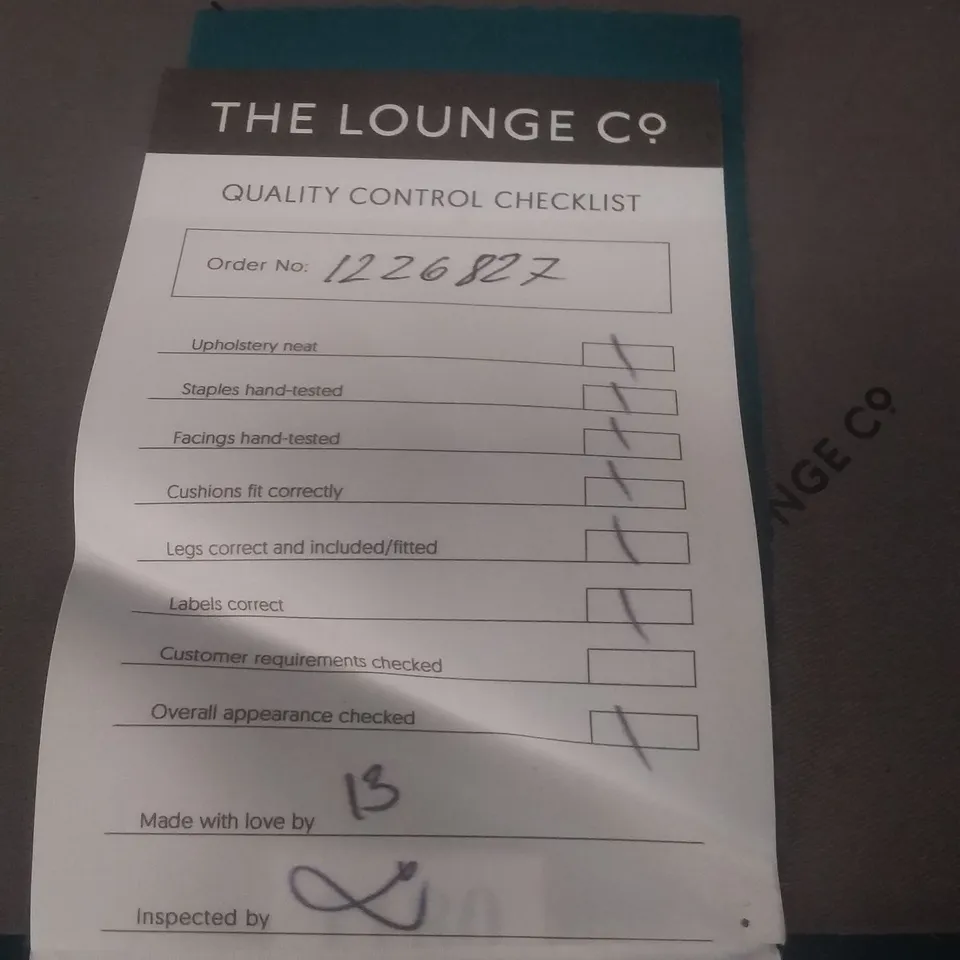 QUALITY BRITISH DESIGNER LOUNGE CO. ROSE 2.5 SEATER SOFA TEAL PLUSH FABRIC 