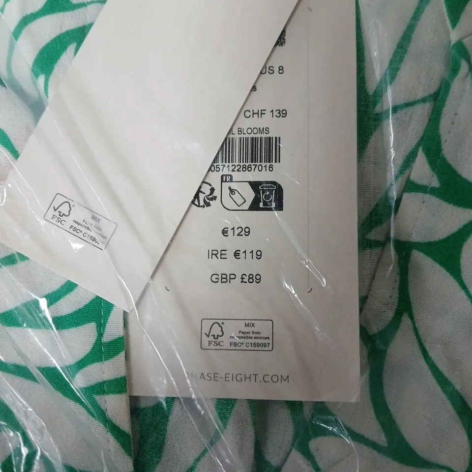 PHASE EIGHT PENELE LEAF DRESS GREEN SIZE 12. BAGGED