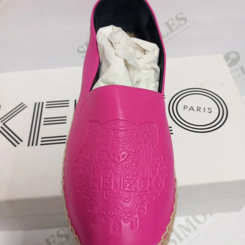 BOXED PAIR OF KENZO ESPADRILLE DEEP FUSCHIA SIZE 37