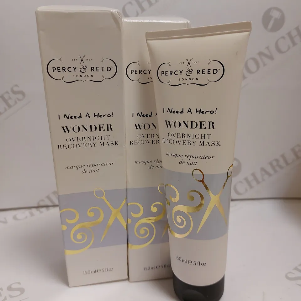 LOT OF 2 X 150ML PERCY REED NEED HERO WONDER OVERNIGHT RECOVERY MASK 
