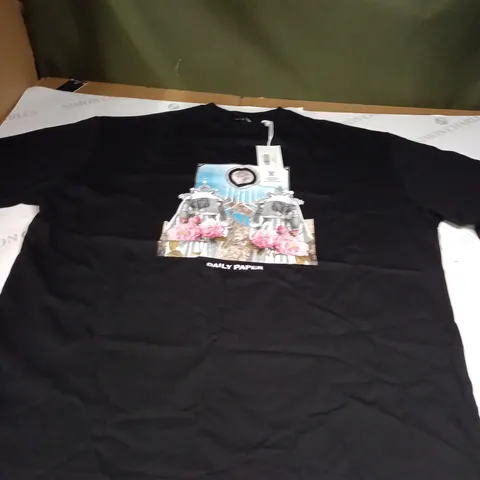 DAILY PAPER BLACK T-SHIRT SIZE M 