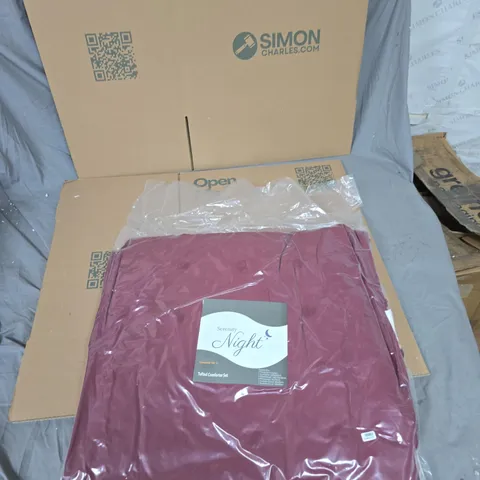 SERENITY NIGHT TUFTED COMFORTER SET – DOUBLE SIZE, BURGUNDY (6 PIECE)