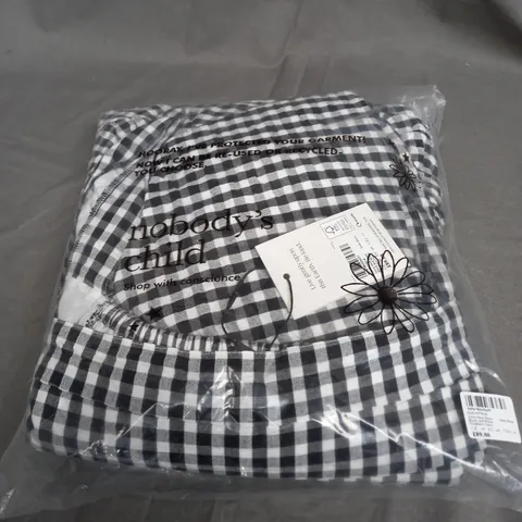 SEALED NOBODYS CHILD NOVA MIDI DRESS BLACK AND WHITE GINGHAM CHECK - UK 18