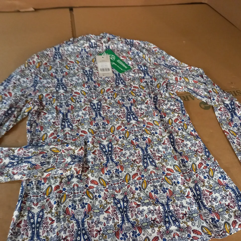BODEN PATTERNED LONG SLEEVE TOP - UK 14