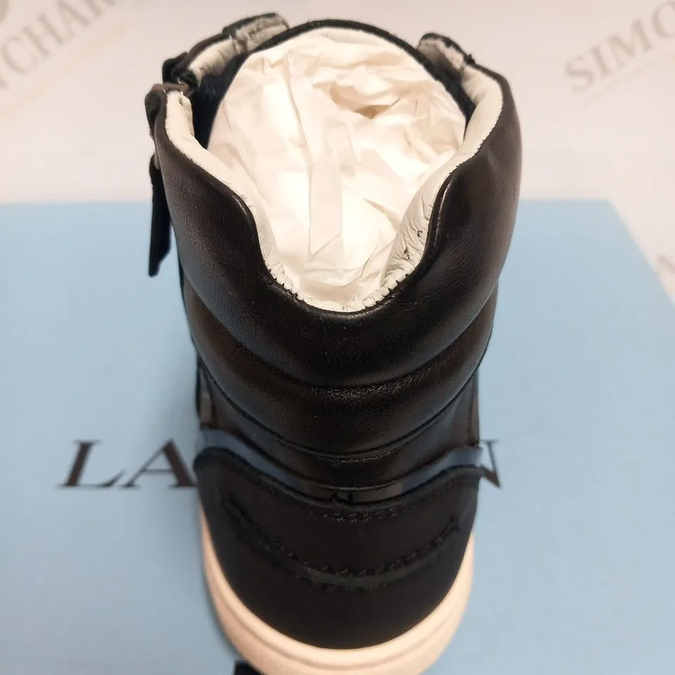 BOXED LANVIN HIGH TOP SNEAKER BLACK SIZE 38