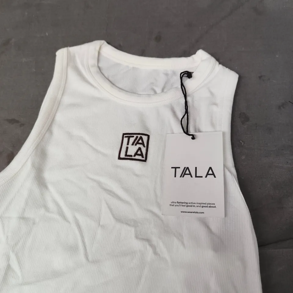 TALA 365 RIB LOGO RACER VEST – COCONUT MILK, UK XS