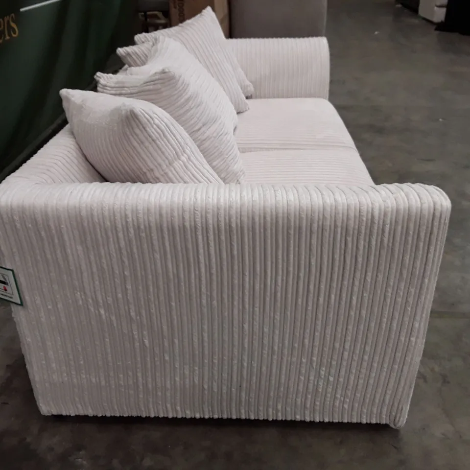 QUALITY DESIGNER MOANA 3 SEATER SOFA - CREAM JUMBO CORD FABRIC 
