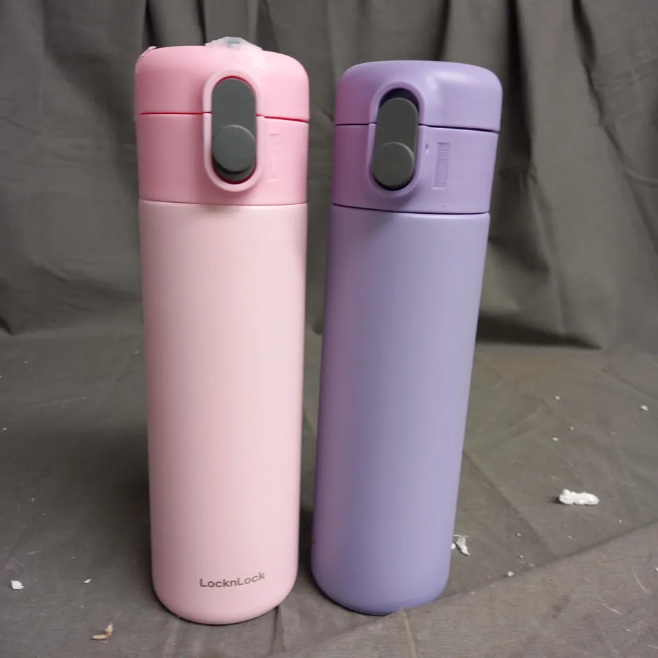 LOCK&LOCK X2 METAL INSULATED BOTTLES IN PINK AND PURPLE