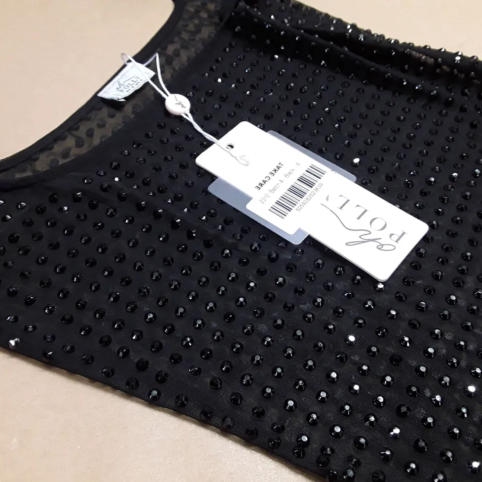 OH POLLY EMBELLISHED BLACK DRESS - UK 8