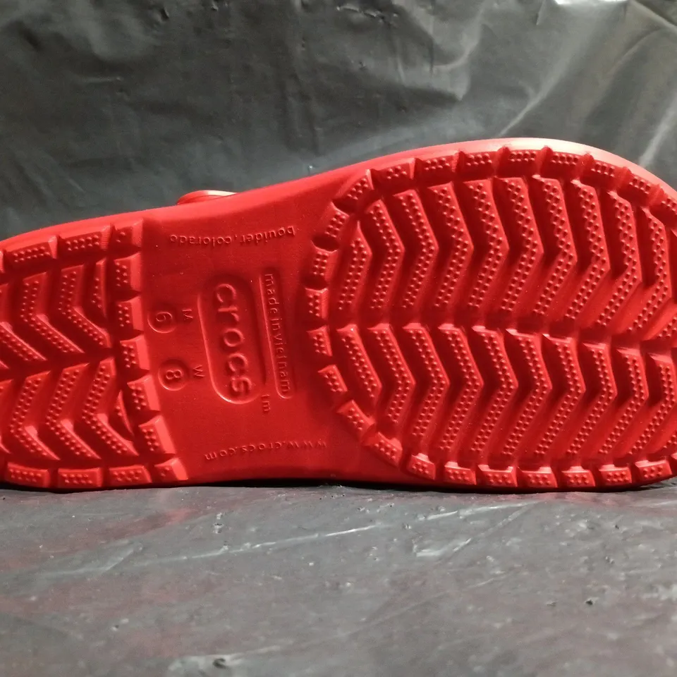 PAIR OF CROCS LIGHTNING MCQUEEN CLOGS SIZE M5/W6