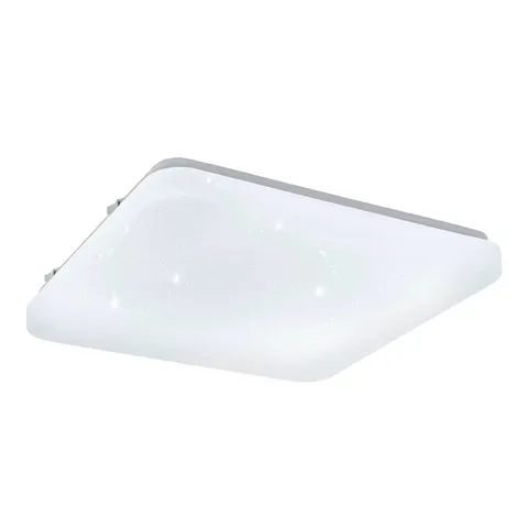 BOXED EGLO FRANIA-S SQUARE METAL AND PLASTIC WITH CRYSTAL EFFECT INTEGRATED LED FLUSH LIGHT, (D) 28CM