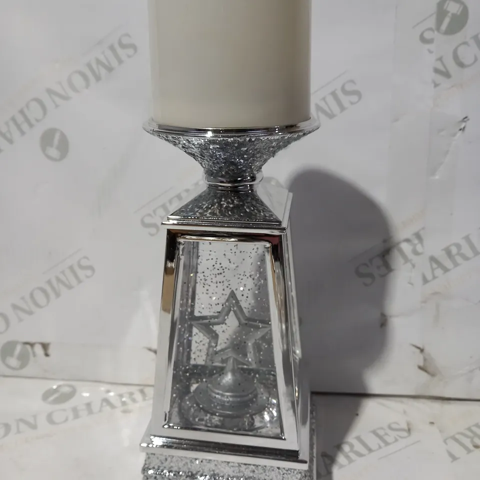 JM BY JULIEN MACDONALD FLAMELESS CANDLE HOLDER WITH SWIRLING GLITTER
