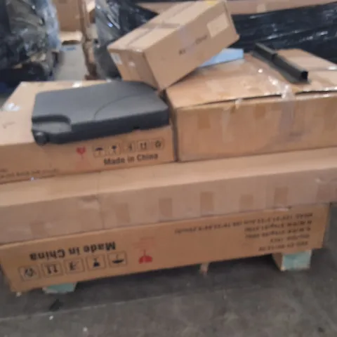 PALLET OF ASSORTED HOUSEHOLD GOODS TO INCLUDE;BENCH,CANVAS,PARASOL BASE,CEILING FITTING,