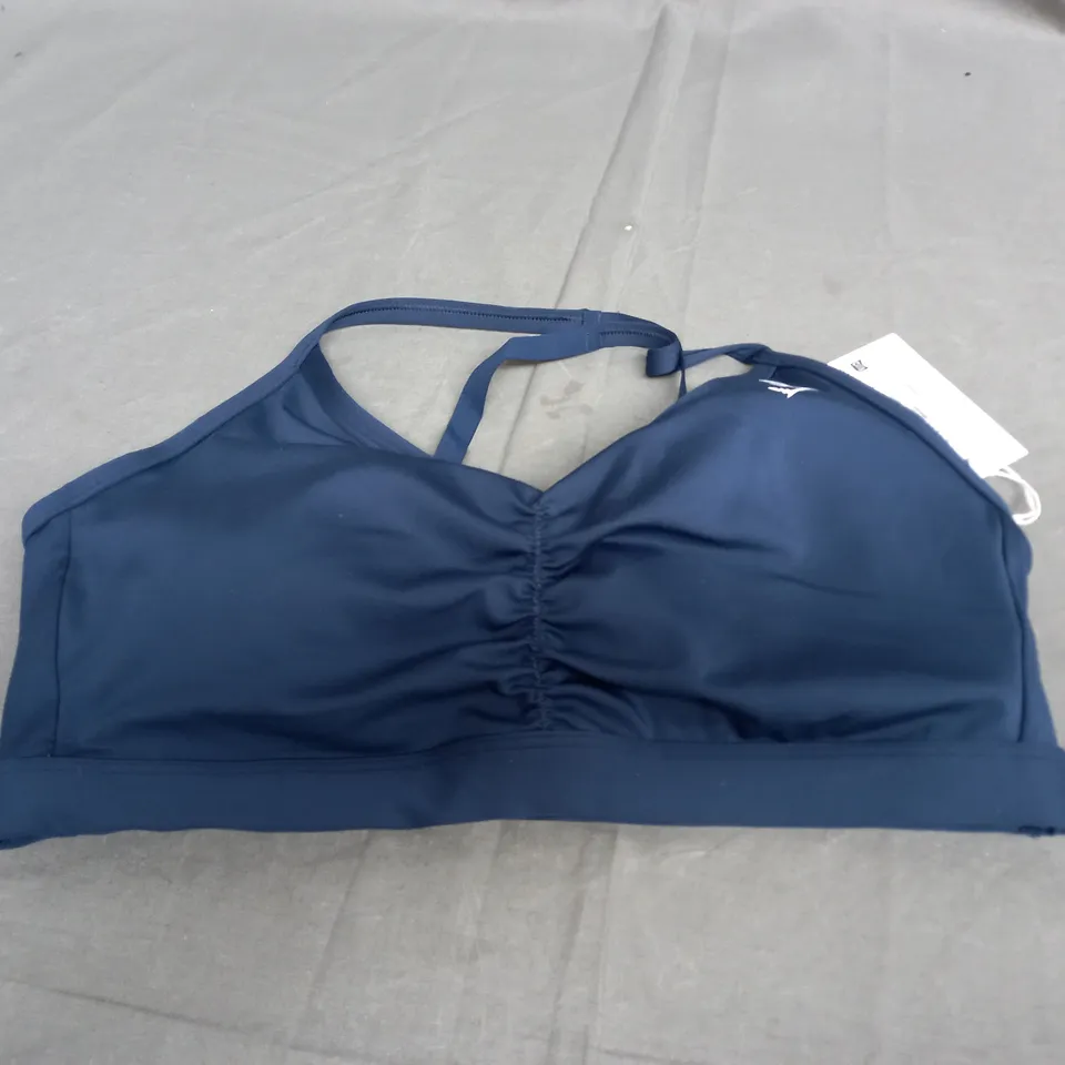 GYMSHARK RUCHED SPORTS BRA IN NAVY - LARGE