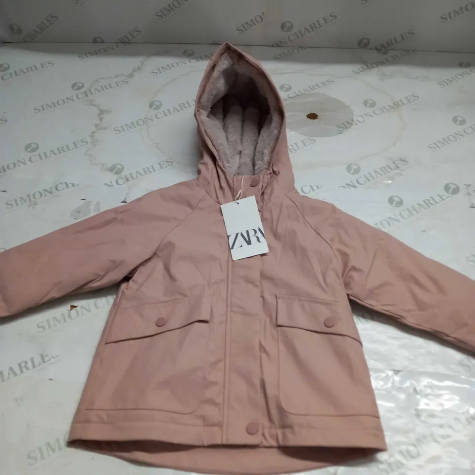 ZARA ZIPPED WATERPROOF COAT SIZE 12-18 MONTHS