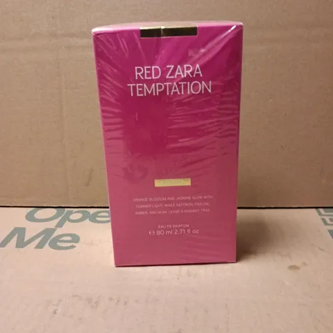 BOXED AND SEALED RED ZARA TEMPTATION SUMMER 80ML EAU DE PARFUM