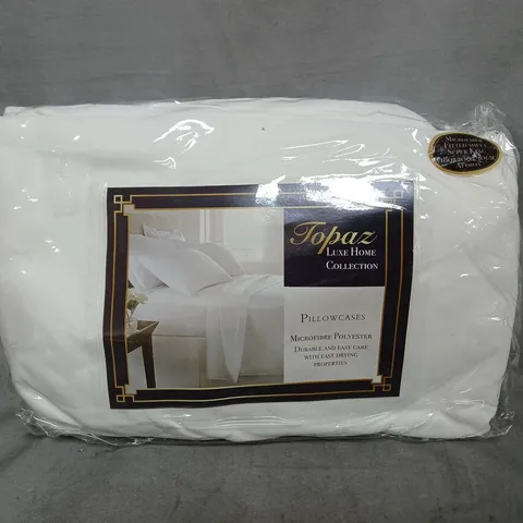 BOX OF APPROXIMATELY 10 TOPAZ MICROFIBRE FITTED SHEETS IN WHITE - SUPER KING