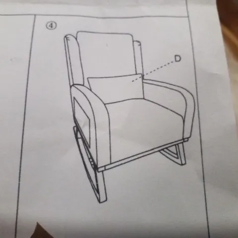 BOXED ROCKING CHAIR - WHITE FABRIC