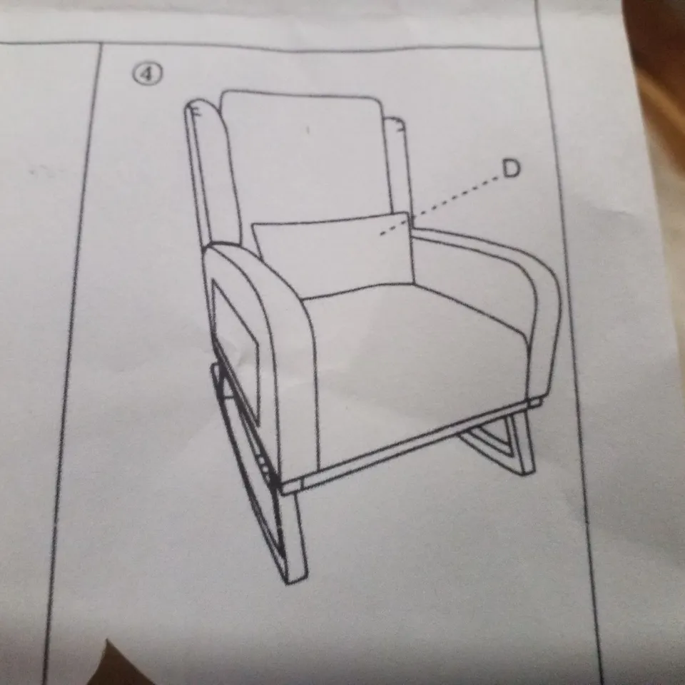 BOXED ROCKING CHAIR - WHITE FABRIC