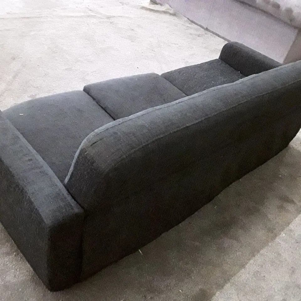 QUALITY DESIGNER OSLO 3 SEATER SOFA DARK GREY FABRIC