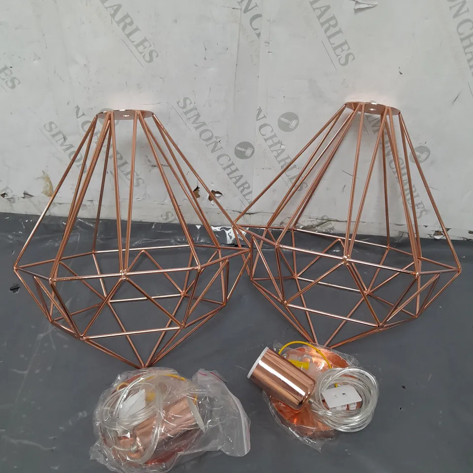 2 HANGING CEILING LIGHTS IN BRONZE COLOUR