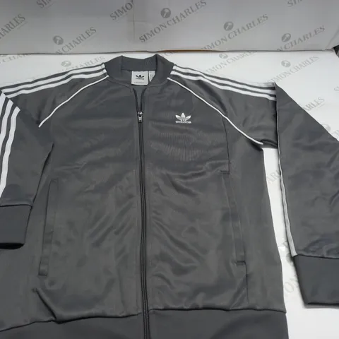 ADIDAS GREY ZIP THROUGH TRACK TOP - UK M