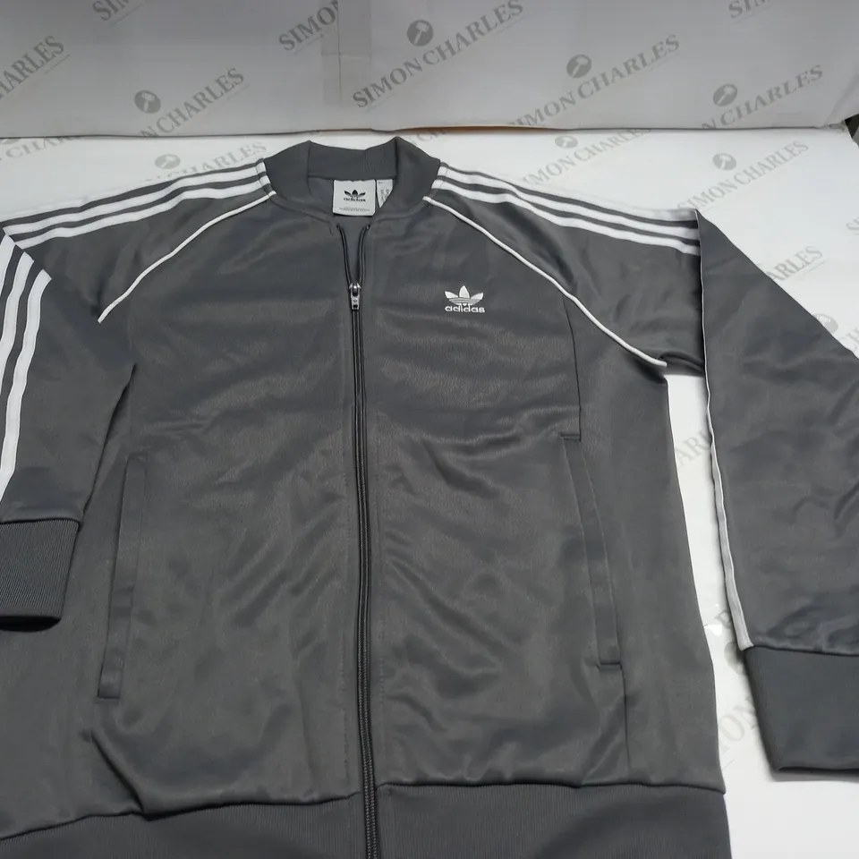 ADIDAS GREY ZIP THROUGH TRACK TOP - UK M