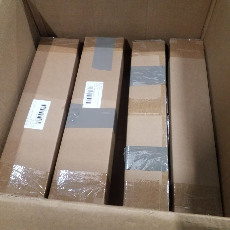 BOX CONTAINING 4 ANTIQUE BRASS 70-120CM FLAT CURTAIN POLES & 2 CHROME 210-300CM FLAT CURTAIN POLES