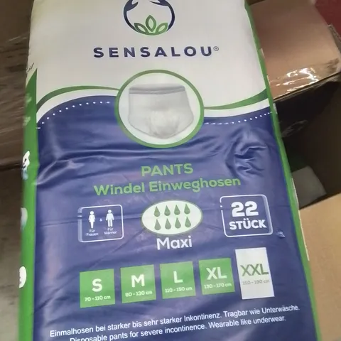 PALLET CONTAINING A LARGE QUANTITY OF SENSALOU ADULT MAXI PADS XXL