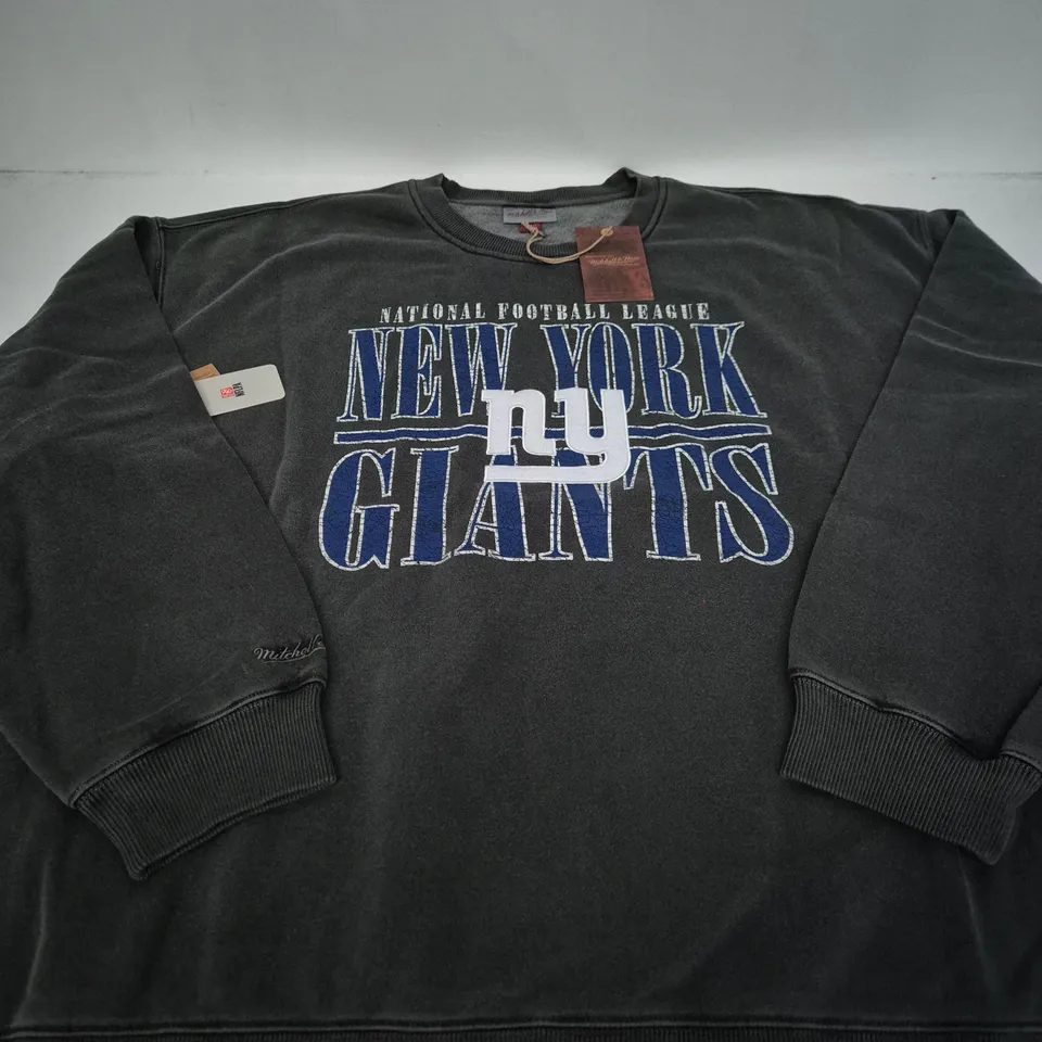 MITCHELL & NESS NFL DOWNTOWN COLLECTION FLEECE CREW NECK SWEATSHIRT – NEW YORK GIANTS – 2X-LARGE