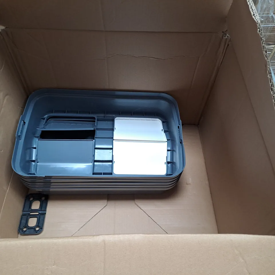 LOT OF 2 TWIN WASTE BINS FOR RECYCLING AND GENERAL WASTE LIDS INCLUDED