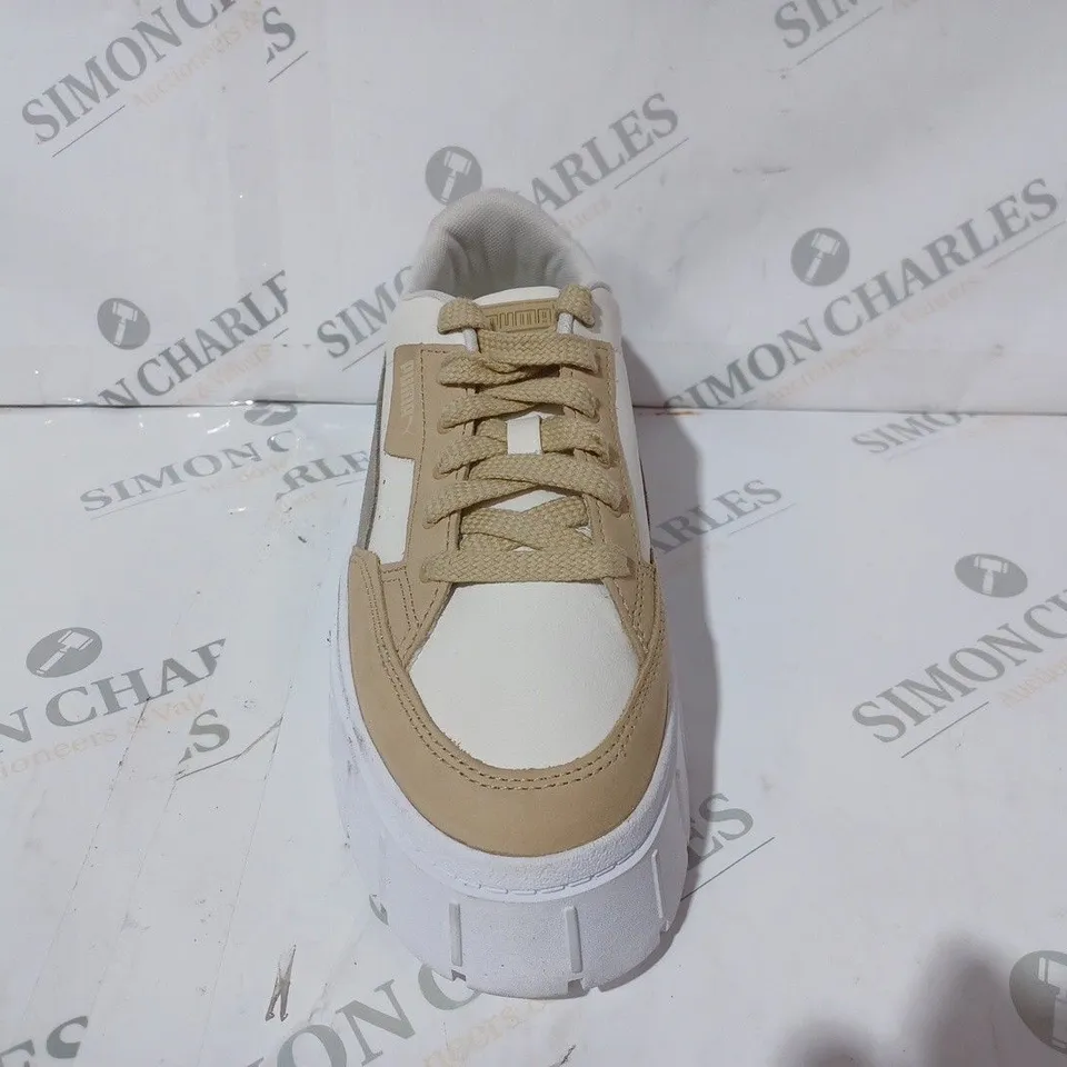 PAIR OF PUMA PLATFORM TRAINERS IN CREAM/SAND/STONE UK SIZE 7.5