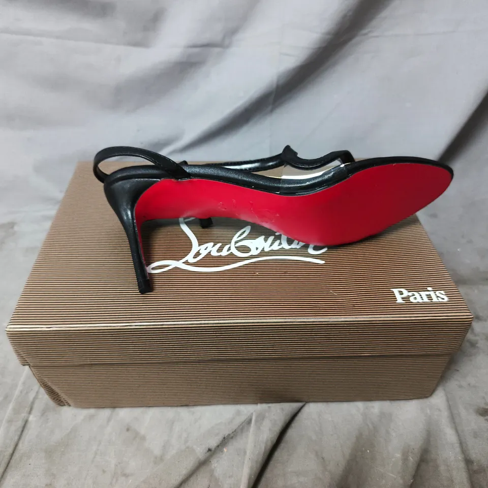 CHRISTIAN LOUBOUTIN BLACK STRAPPY SANDALS – RED SOLE, PARIS. SIZE EU 40