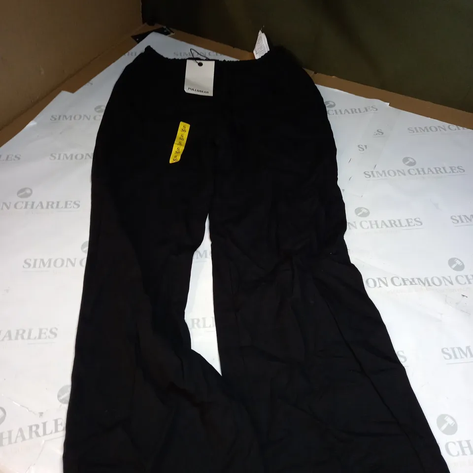 PULL AND BEAR BLACK TROUSERS SIZE S 