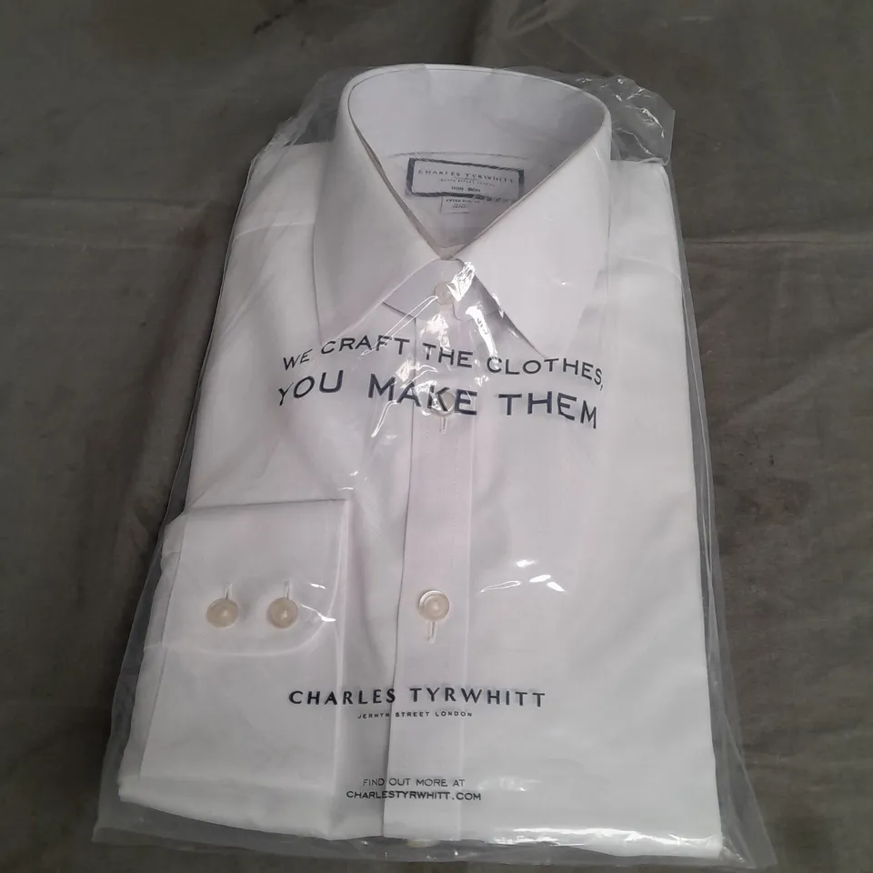 CHARLES TYRWHITT EXTRA SLIM FIT SHIRT IN WHITE SIZE 15/33"