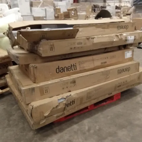 PALLET OF ASSORTED INCOMPLETE DANETTI FURNITURE PARTS AND PIECES