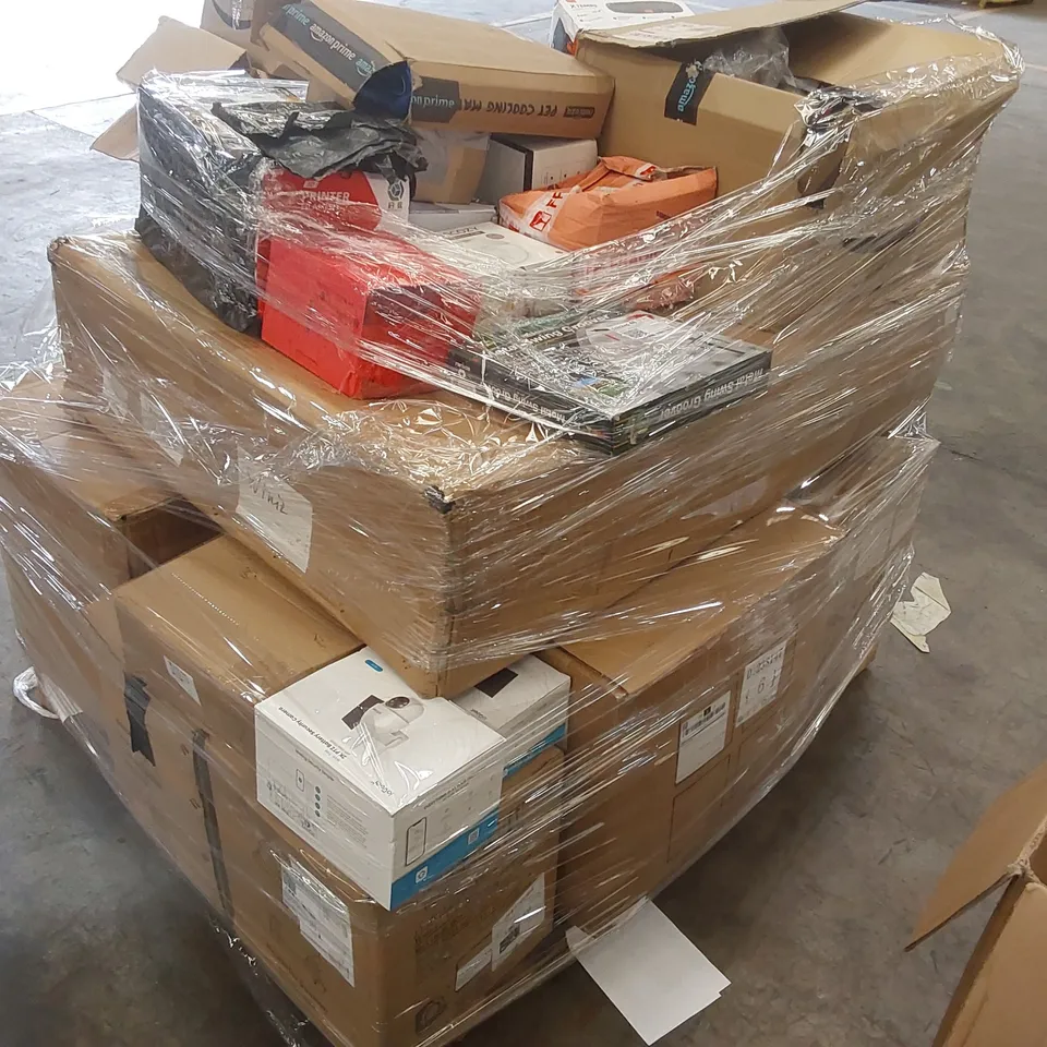 PALLET CONTAINING A LARGE ASSORTMENT OF CONSUMER PRODUCTS INCLUDING: MOMCOZY BREAST PUMP,SECURITY CAMERAS, WIRELESS SPEAKER ECT