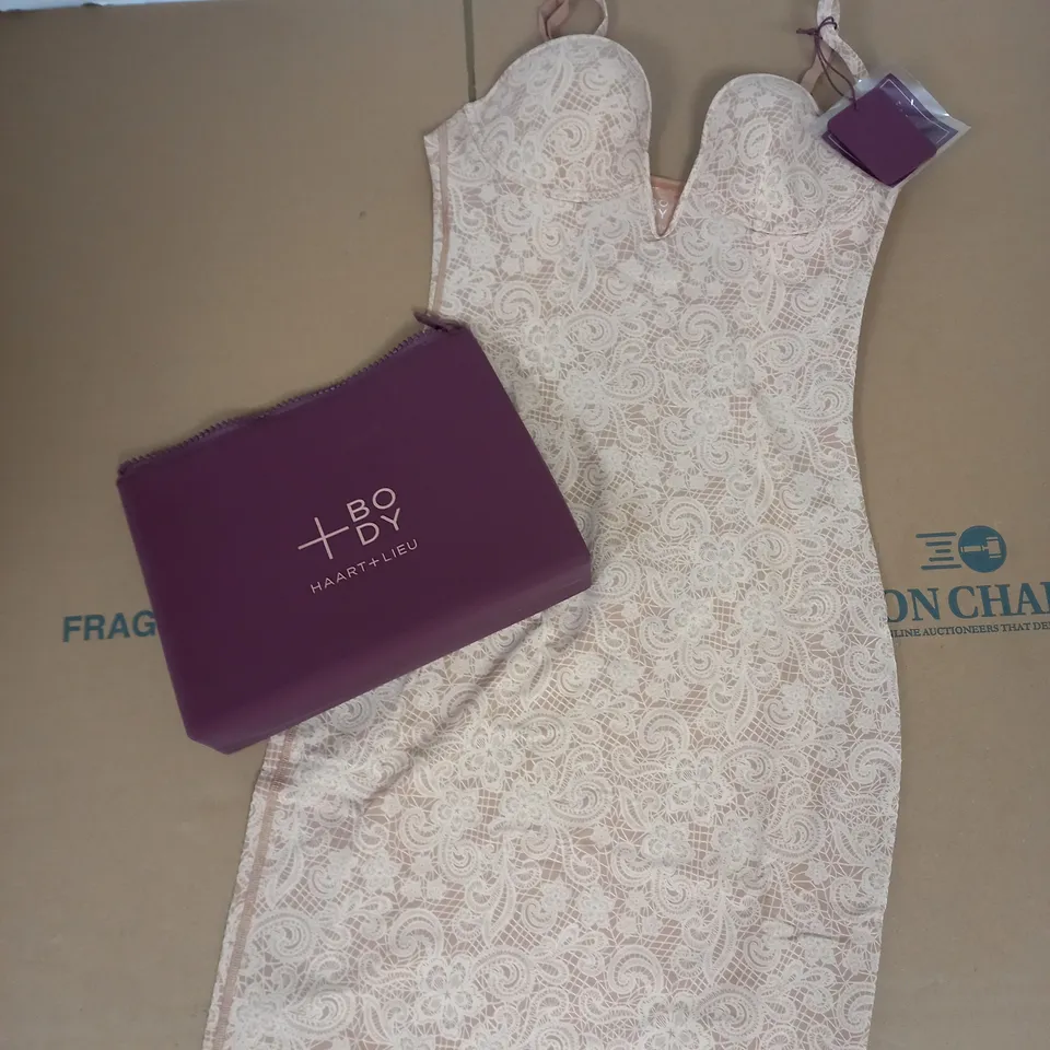 BODY HAART+LIEU SMOOTH OPERATOR DRESS IN BEIGE SIZE 32B/S