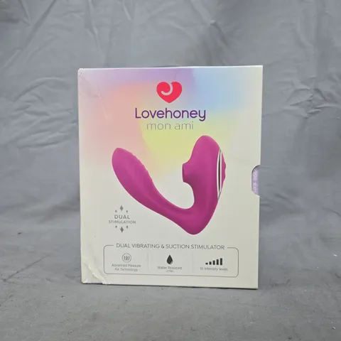 BOXED LOVEHONEY MON AMI DUAL VIBRATING & SUCTION STIMULATOR
