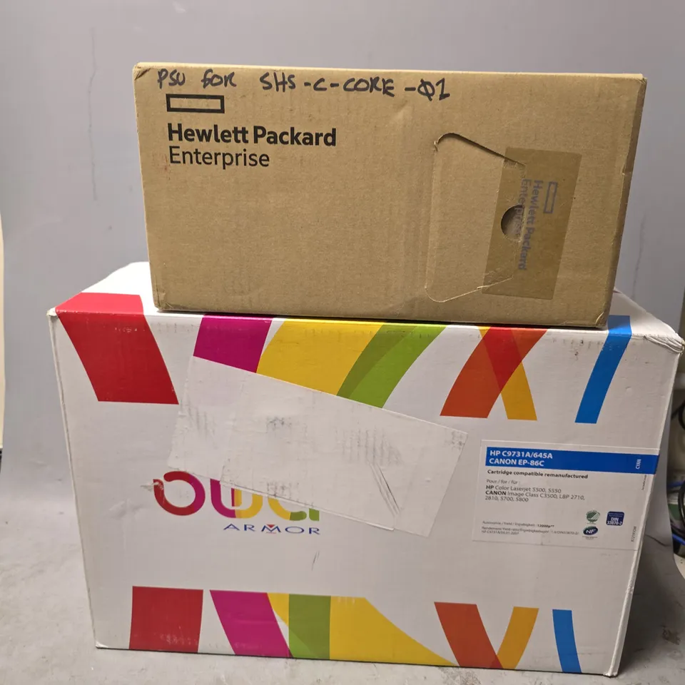 BOX OF APPROXIMATELY 5 ASSORTED ITEMS TO INCLUDE - OWA CANON EP-86C , HP X371 ETC