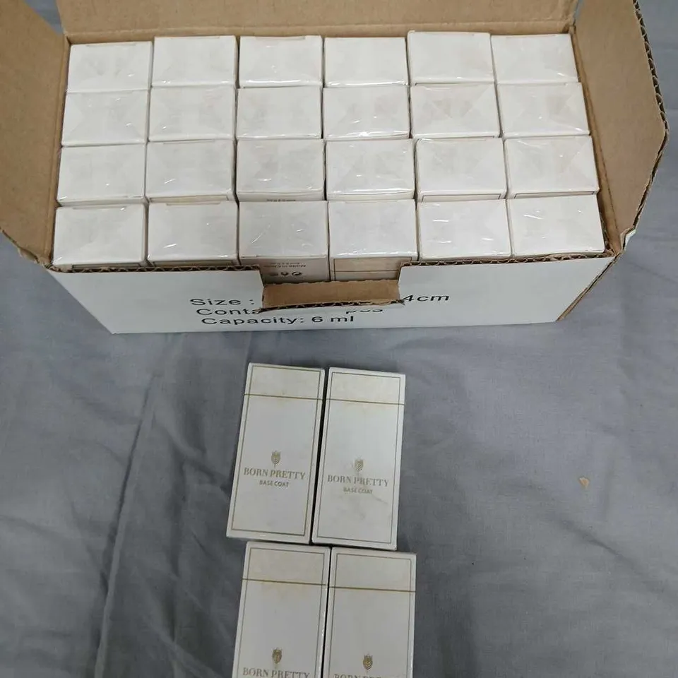BOX OF APPROXIMATELY 20 SEALED BORN PRETTY base COAT - 6ML PER BOTTLE