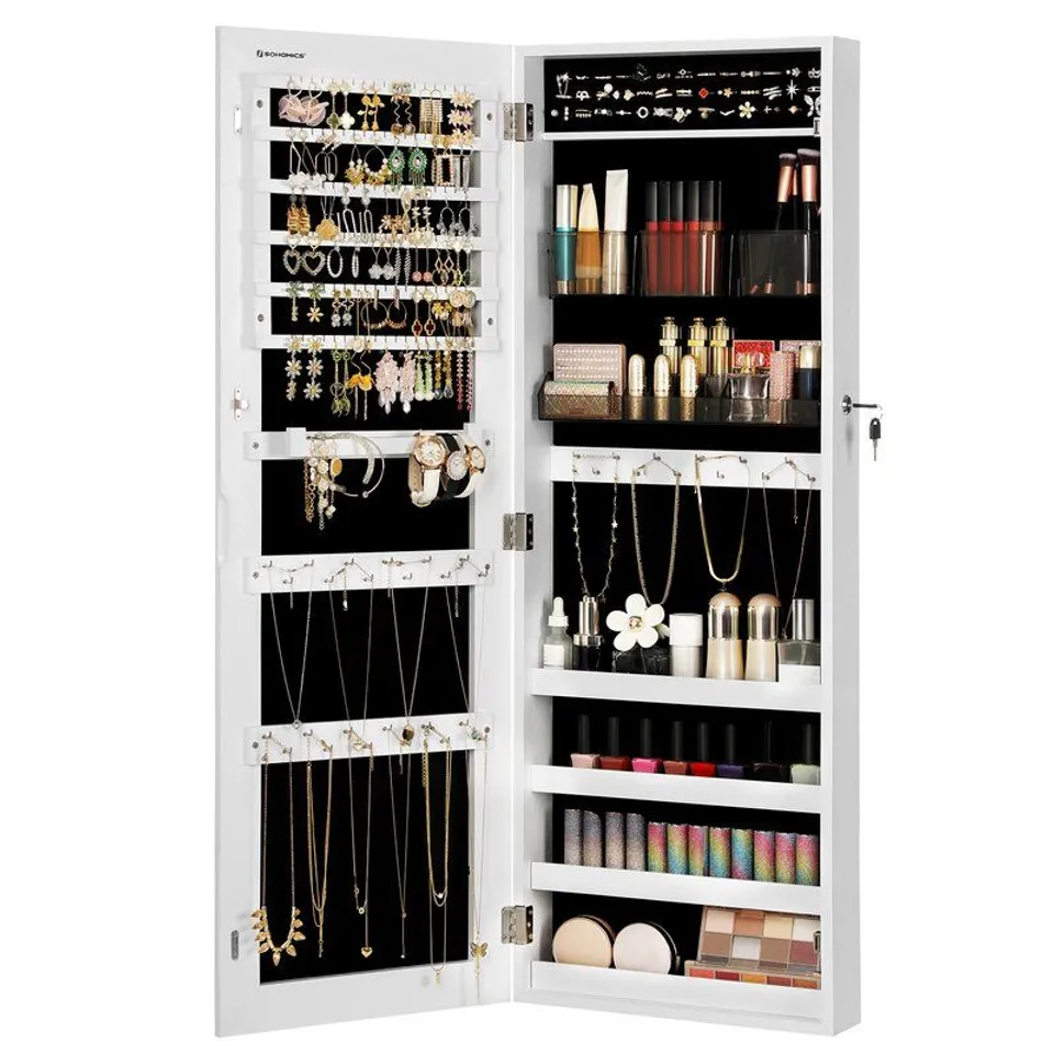 AMITAI WALL MOUNTED JEWELLERY ARMOIRE WITH WITH MIRROR 