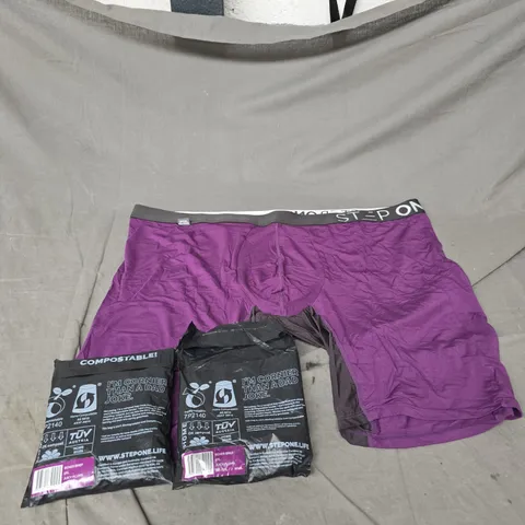 STEP ONE X2 PAIRS BOXER BRIEFS IN JUICY PLUMS SIZE 5XL